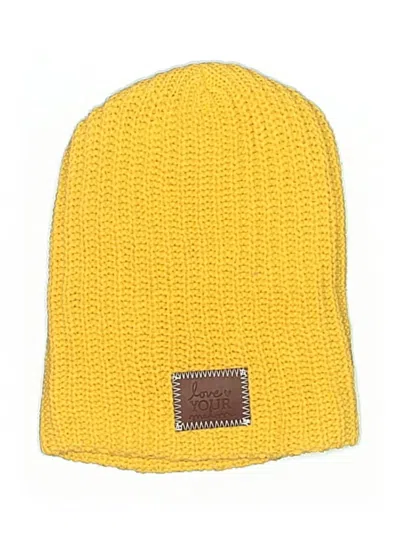 Pre-owned Love Your Melon Beanie Hat In Yellow