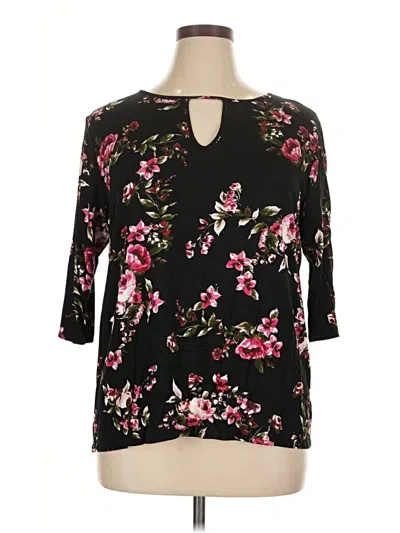 Pre-owned Loveappella 3/4 Sleeve Blouse In Black