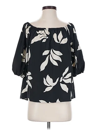Pre-owned Loveappella 3/4 Sleeve Blouse In Black