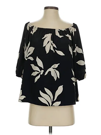 Pre-owned Loveappella 3/4 Sleeve Blouse In Black