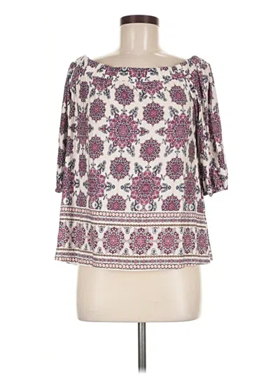 Pre-owned Loveappella 3/4 Sleeve Blouse In Ivory
