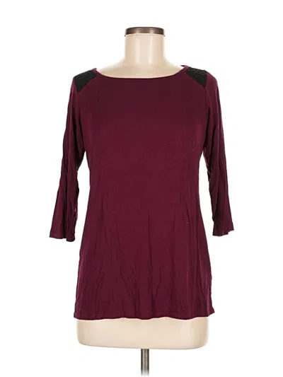 Pre-owned Loveappella 3/4 Sleeve T-shirt In Burgundy