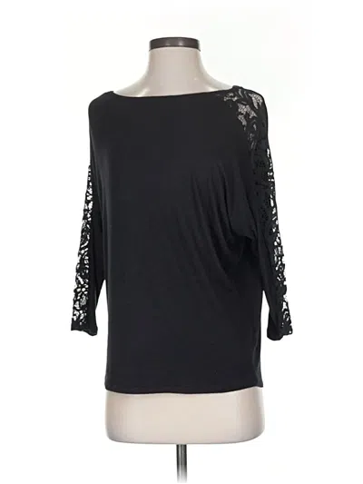 Pre-owned Loveappella 3/4 Sleeve Top Black One Shoulder Neckline Tops