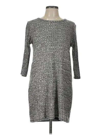 Pre-owned Loveappella 3/4 Sleeve Top Gray Boatneck Tops
