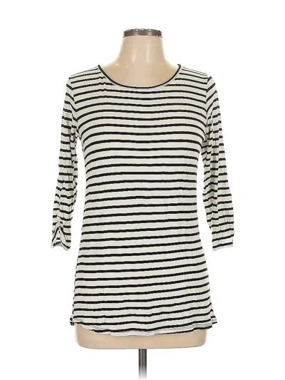 Pre-owned Loveappella 3/4 Sleeve Top Ivory Boatneck Tops