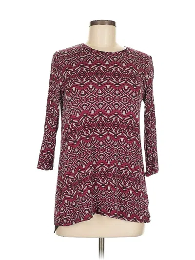 Pre-owned Loveappella 3/4 Sleeve Top Pink Boatneck Tops