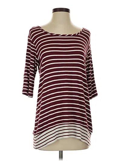 Pre-owned Loveappella 3/4 Sleeve T-shirt In Burgundy