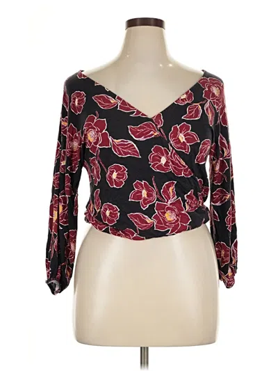 Pre-owned Loveappella 3/4 Sleeve T-shirt In Burgundy