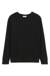 Loveappella Brushed Jersey Crewneck Top In Black