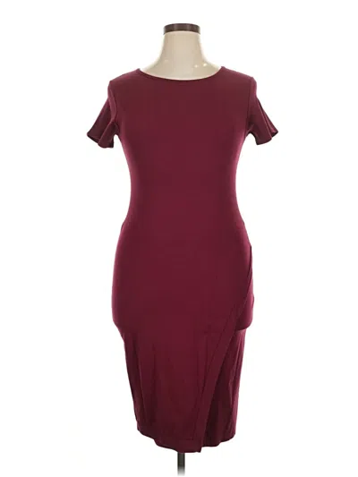 Pre-owned Loveappella Casual Dress In Burgundy
