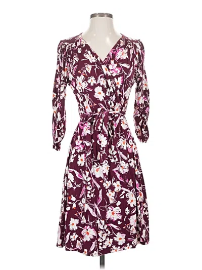 Pre-owned Loveappella Casual Dress In Burgundy