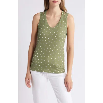 Loveappella Crisscross Tank Top In Green