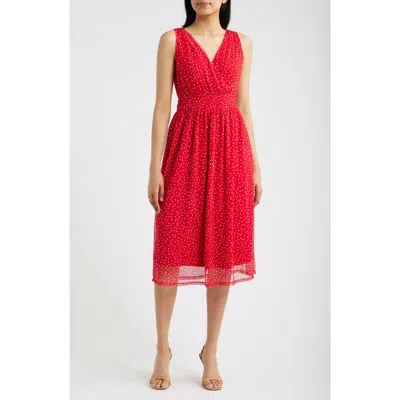 Loveappella Cross Mesh Midi Dress In Multi