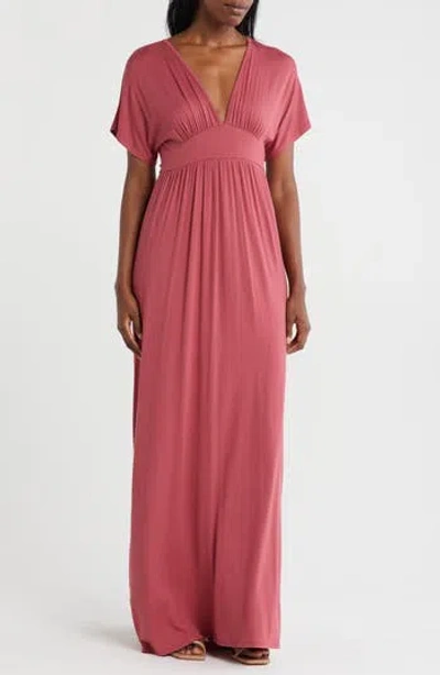 Loveappella Empire Maxi Dress In Brown