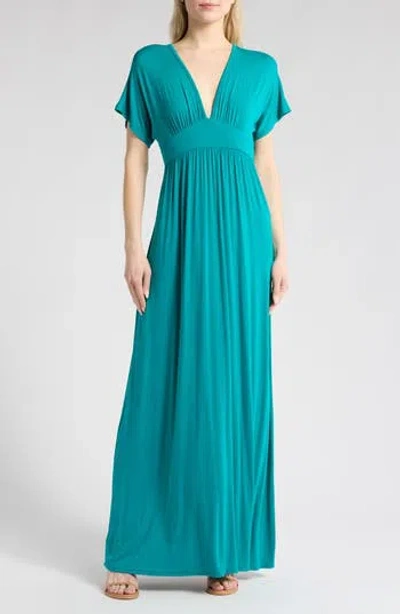 Loveappella Empire Maxi Dress In Teal