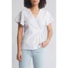 Loveappella Eyelet Wrap Top In White