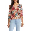 Loveappella Faux Tie Wrap Top In Marsala/olive