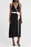 Loveappella Faux Wrap Midi Dress
