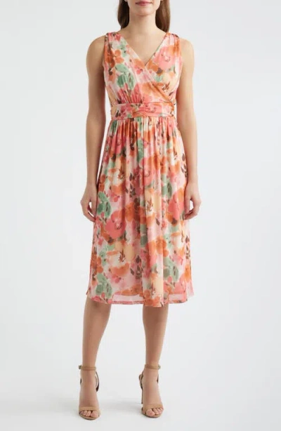 Loveappella Floral Print Swing Dress In Multi