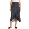 Loveappella Flounce Midi Skirt In Black/ivory