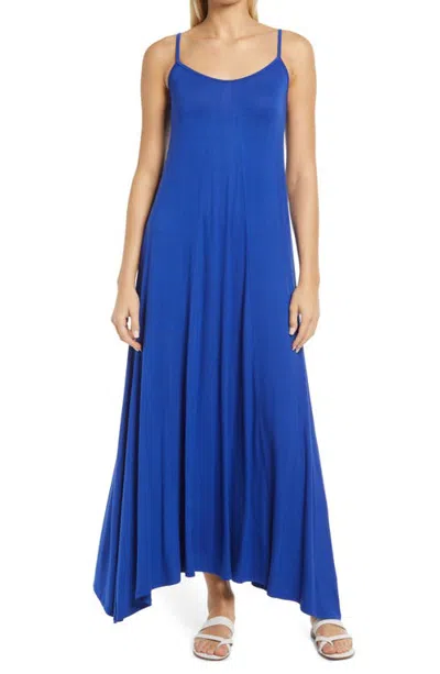 Loveappella Godet Maxi Dress In Royal Blue