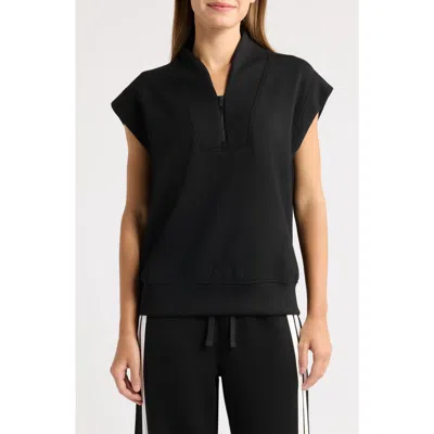 Loveappella Half Zip Sweater Vest In Black