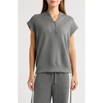 Loveappella Half Zip Sweater Vest In Gray