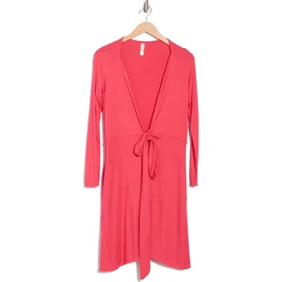Loveappella Jersey Wrap Dress In Pink Polish