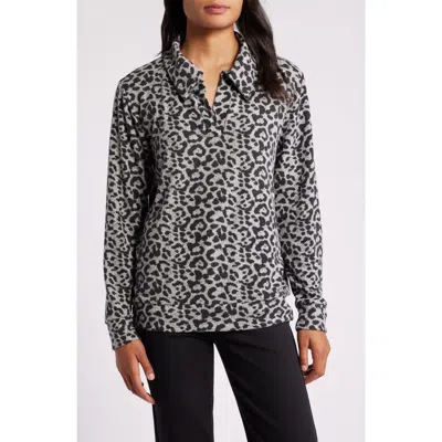 Loveappella Johnny Collar Pullover In Multi