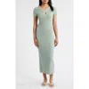 Loveappella Keyhole Midi Dress In Green