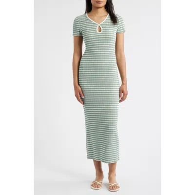 Loveappella Keyhole Midi Dress In Green