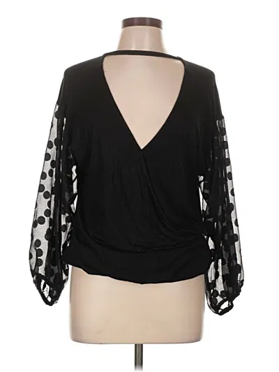 Pre-owned Loveappella Long Sleeve Blouse In Black