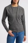Loveappella Rib Tank & Shrug Set In Charcoal