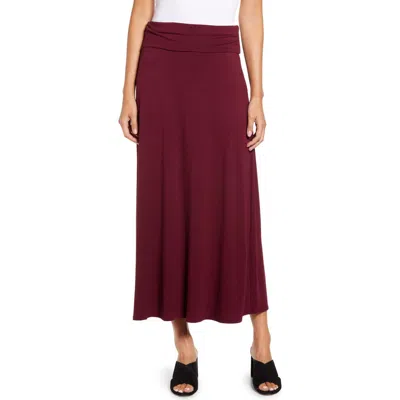 Loveappella Roll Top Maxi Skirt In Burgundy