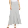 Loveappella Roll Top Maxi Skirt In Heather Grey