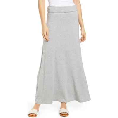 Loveappella Roll Top Maxi Skirt In Heather Grey