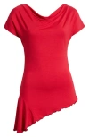 Loveappella Ruched Asymmetric Top