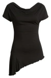 Loveappella Ruched Asymmetric Top