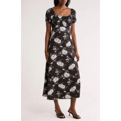 Loveappella Ruched Midi Dress In Black
