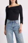Loveappella Shldr 3/4 Slv In Black