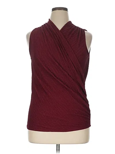 Pre-owned Loveappella Sleeveless Blouse In Burgundy