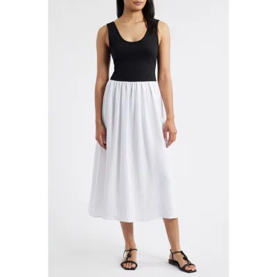 Loveappella Sleeveless Scoop Neck Midi Dress In Multi