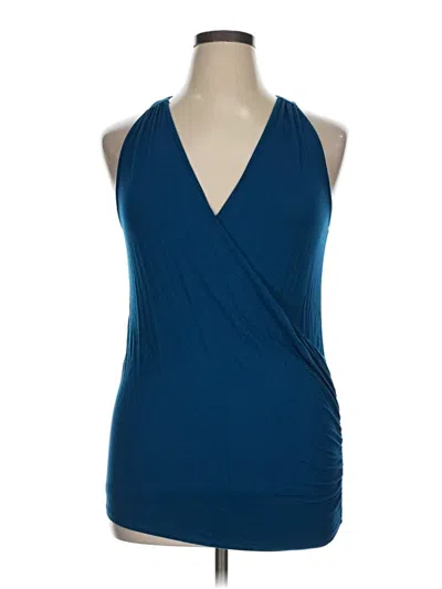 Pre-owned Loveappella Sleeveless Top Blue Halter Neckline Tops