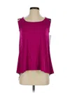 Loveappella Sleeveless Top Purple Cold Shoulder Neckline Tops In Pink