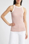 Loveappella Stripe Racerback Tank In Blush