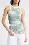 Loveappella Stripe Racerback Tank In Sage