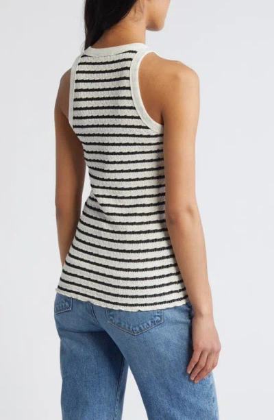 Loveappella Stripe Tank In Black/ Nat