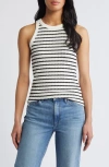 Loveappella Stripe Tank In Black/nat