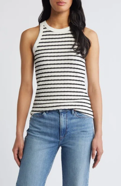 Loveappella Stripe Tank In Black/nat