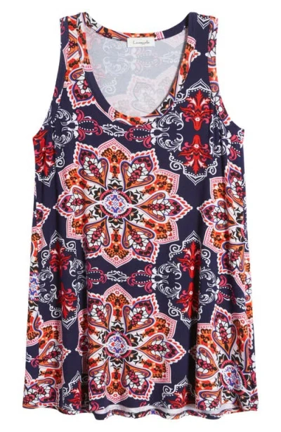Loveappella Swing Tank In Navy Hot Pink